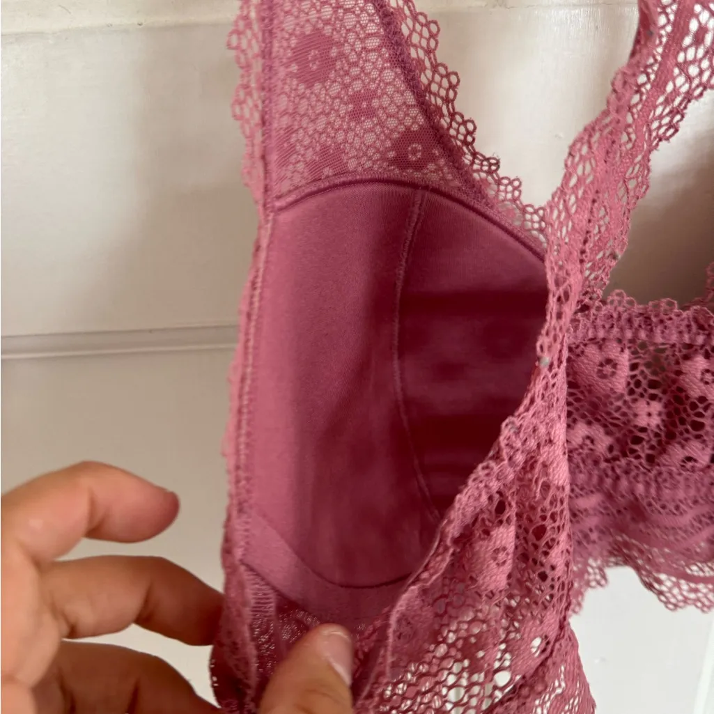 Victoria’s Secret mauve pink lace bralette size large - Image 4