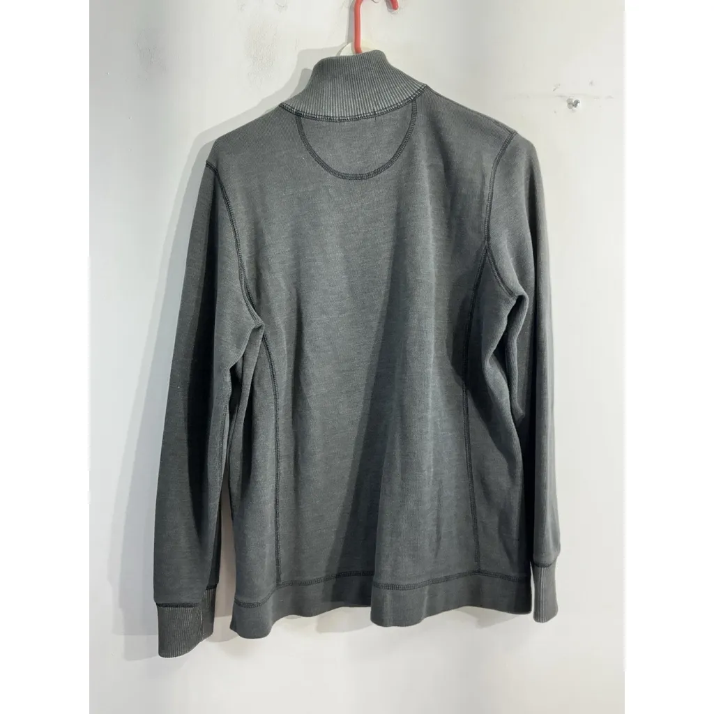 Womans Eddie Bauer Pullover Sweatshirt large Gray Mock Neck Long Sleeve 1/4 Zip - Image 2