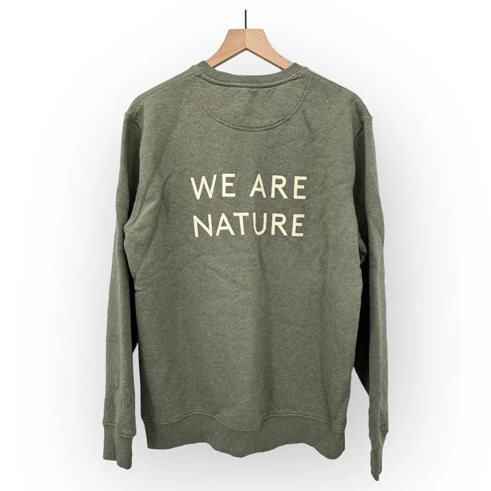 Stanley/Stella Green Crewneck Sweatshirt 'We are nature' Graphic Size L - Image 5
