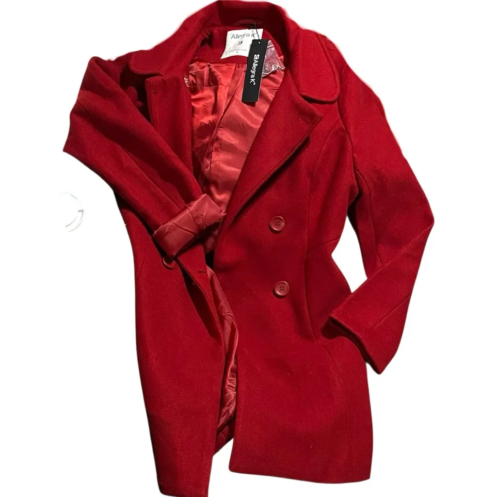 Allegra K Red Pea Coat NWT! - Image 5