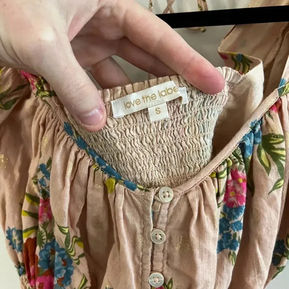 B18 Anthropologie Love the Label Rosette Babydoll Blouse Size Small - Image 8