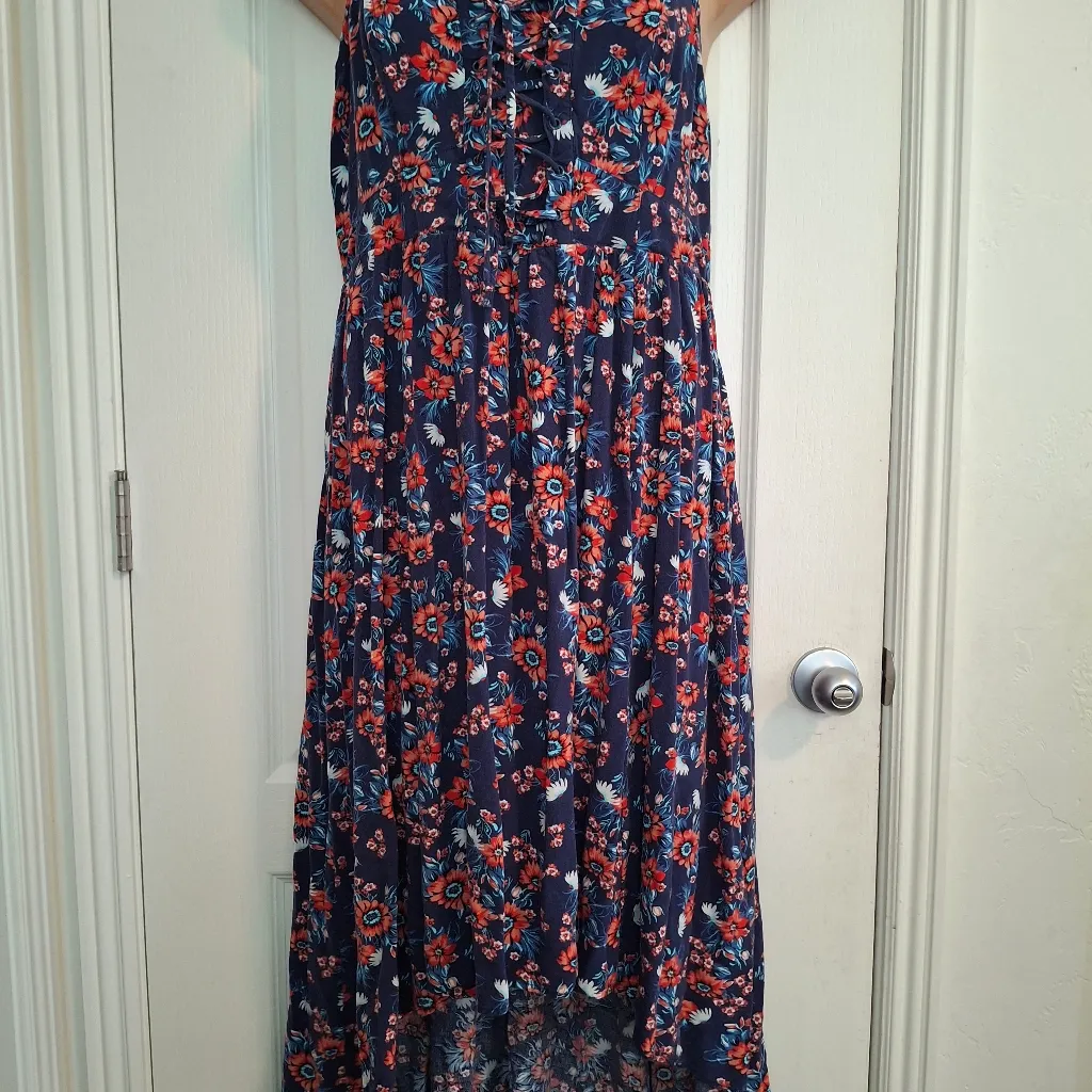 Torrid Sz 1 Floral Navy Blue Dress - Image 5