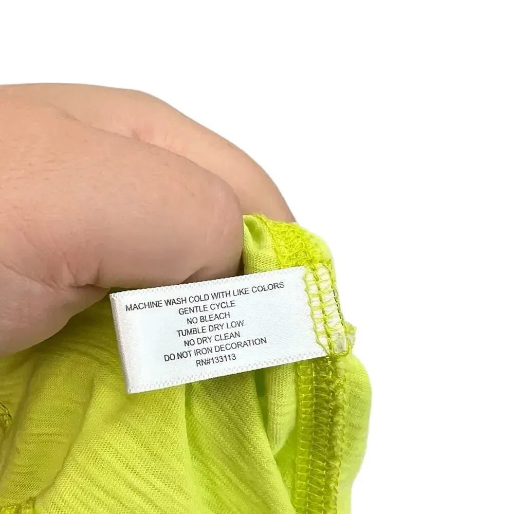 Lisa Todd Panel Player Long Sleeve‎ Top Neon Green Yellow Size Small - Image 10