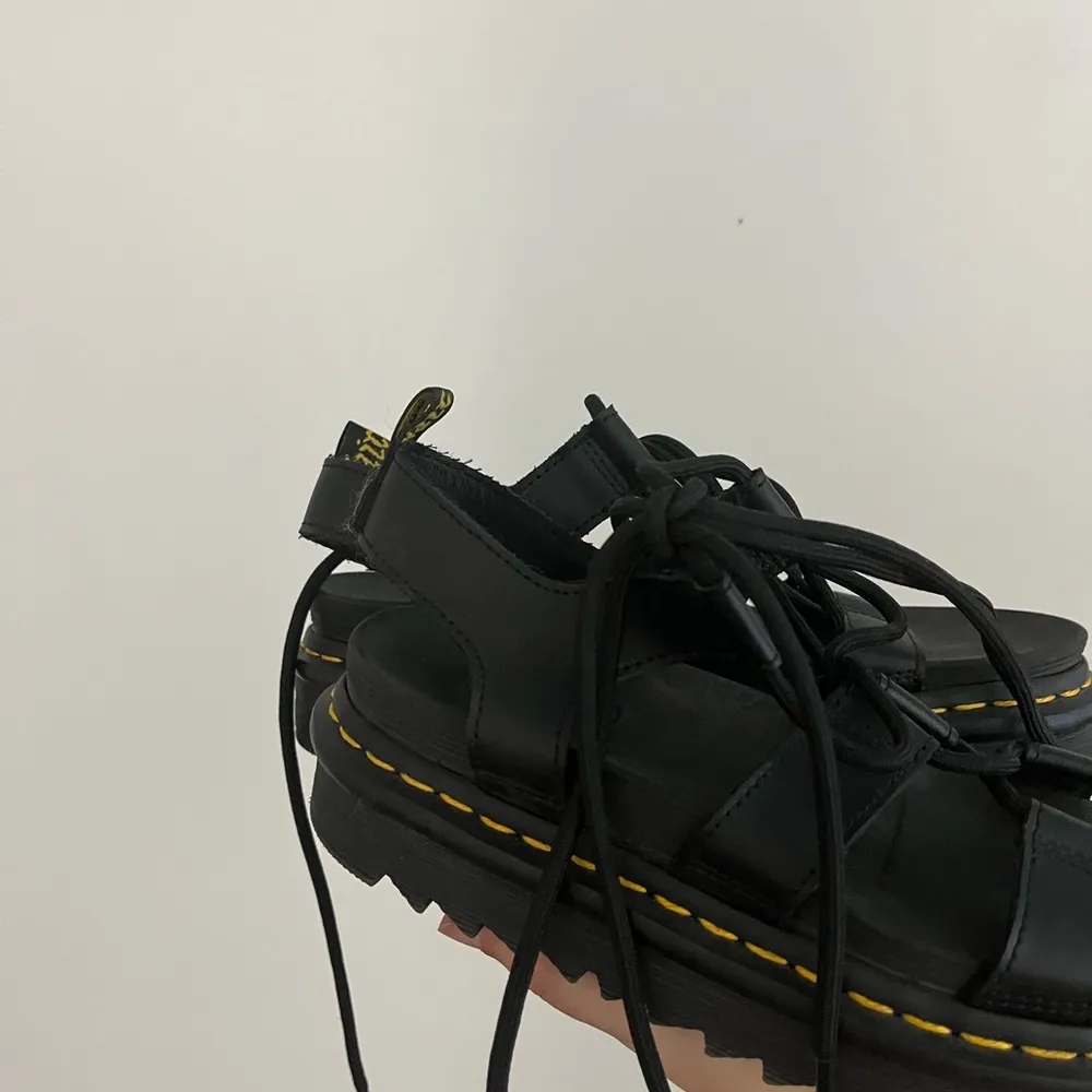 Dr. Martens Black Strappy Leather Gladiator Sandals - Image 2