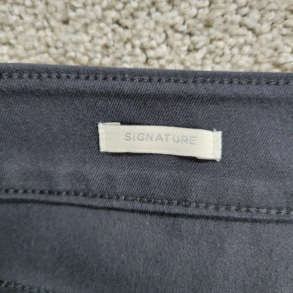 TALBOTS Pants 12 Black Solid Plain Straight Leg Stretch Office Casual Dress - Image 10