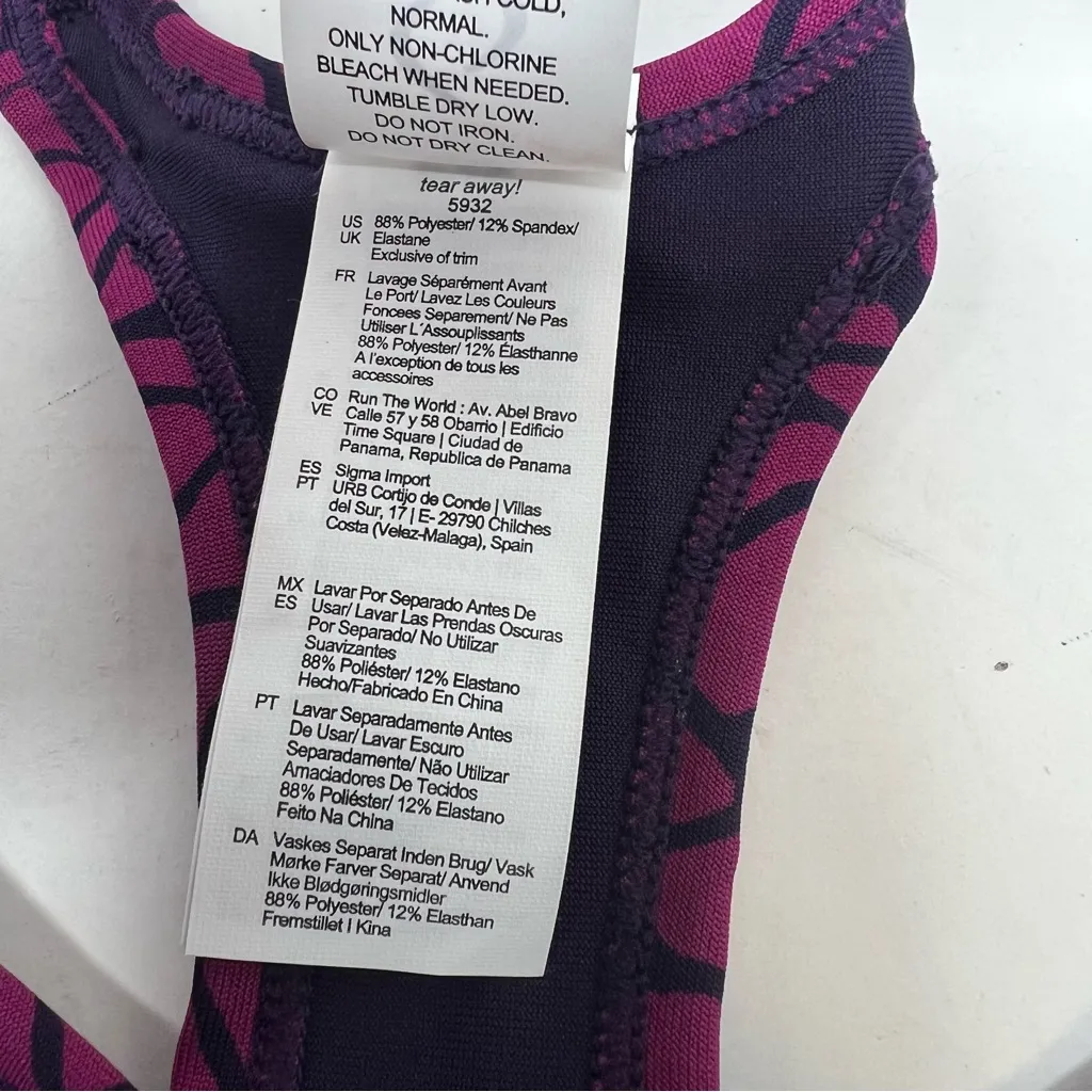Moving Comfort Switch it up Racer sports bra in Currant Woven size M Medium NWT - Image 8
