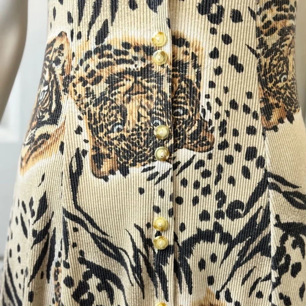 LA FETE Vintage Enchanted LION PRINT COTTON BLEND F13 Black Size M - Image 8