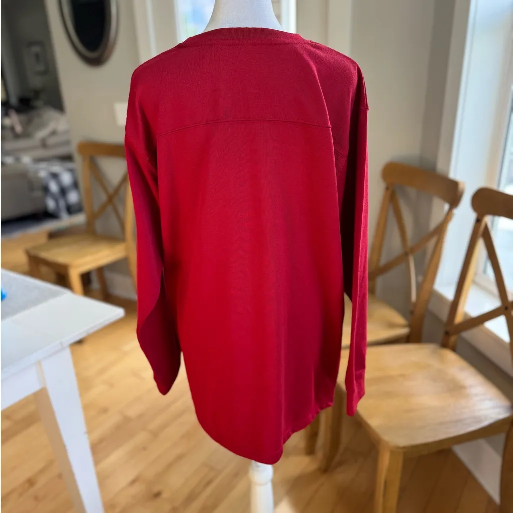 Vintage ProSpirit Red Gray No 2 Long Sleeve Practice Jersey Sweatshirt Sz Large - Image 3