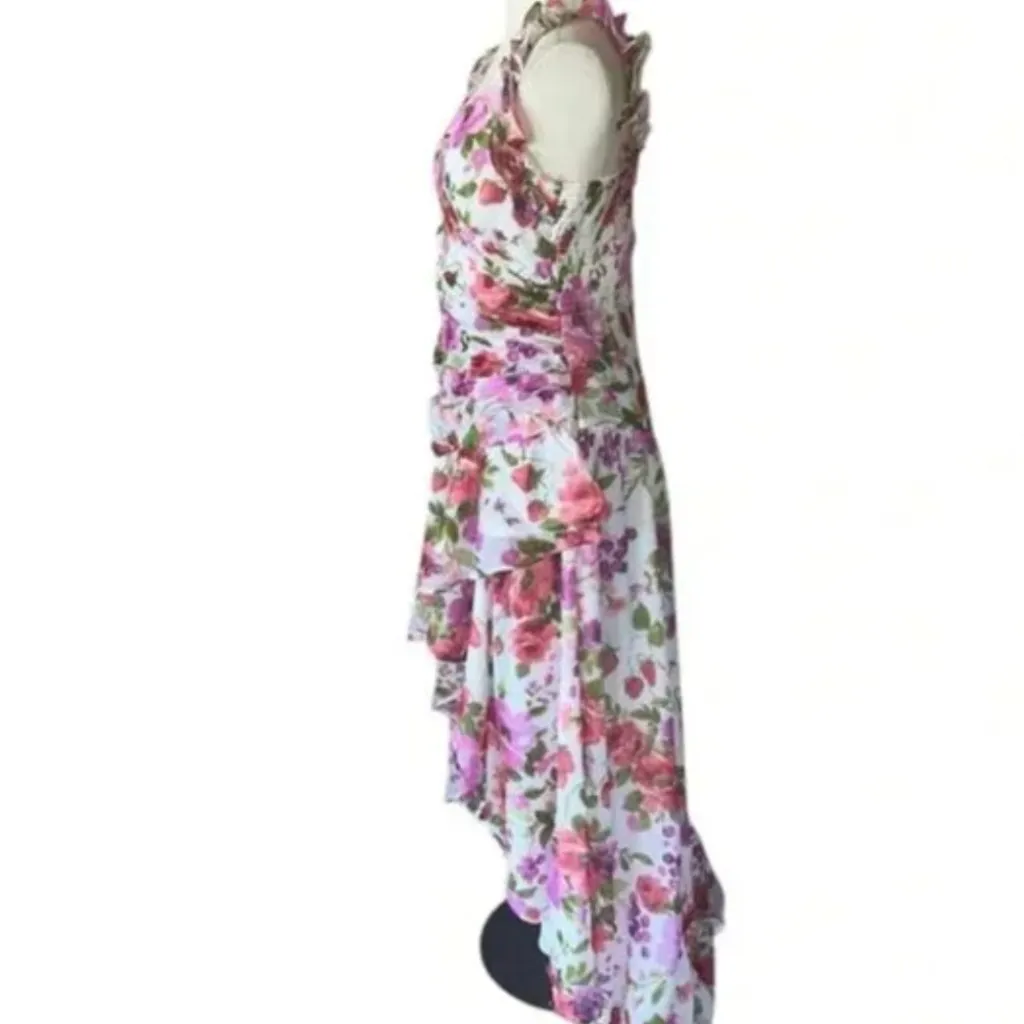 NWT Abercrombie & Fitch Floral Ruffle Strap High-Low Maxi Dress Wedding Guest - Image 8