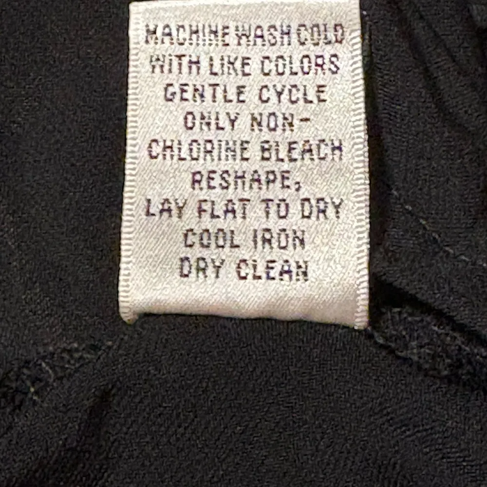 Talbots Black A-Line Midi Dress V-Neck 3/4 Sleeve Wrap Around Ruched Side Tie - Image 7