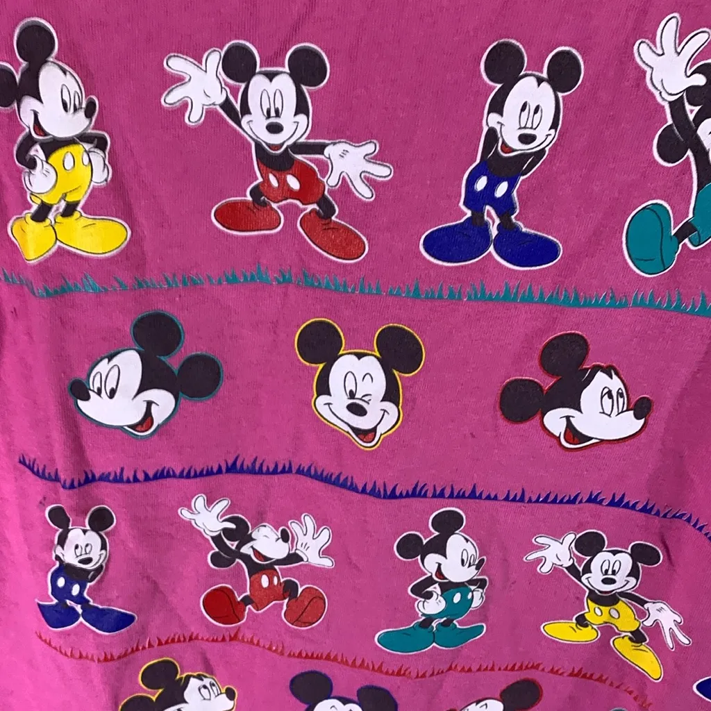 Vintage Disney Mickey Mouse Exercise T-Shirt Size L - Image 3