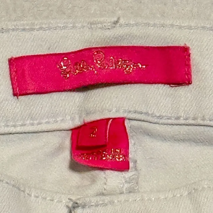 Lilly Pulitzer South Ocean Jeans Sz 2 Frayed Raw Hem Preppy Y2K - Image 4