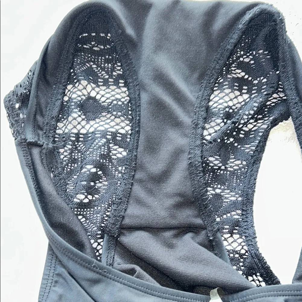 Xhilaration Black Lace One Piece Swimsuit - Image 4