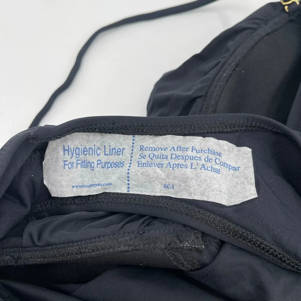 LA BLANCA Swimsuit SZ 14 One Piece Black NEW Twist Bandeau Halter/Strapless - Image 16