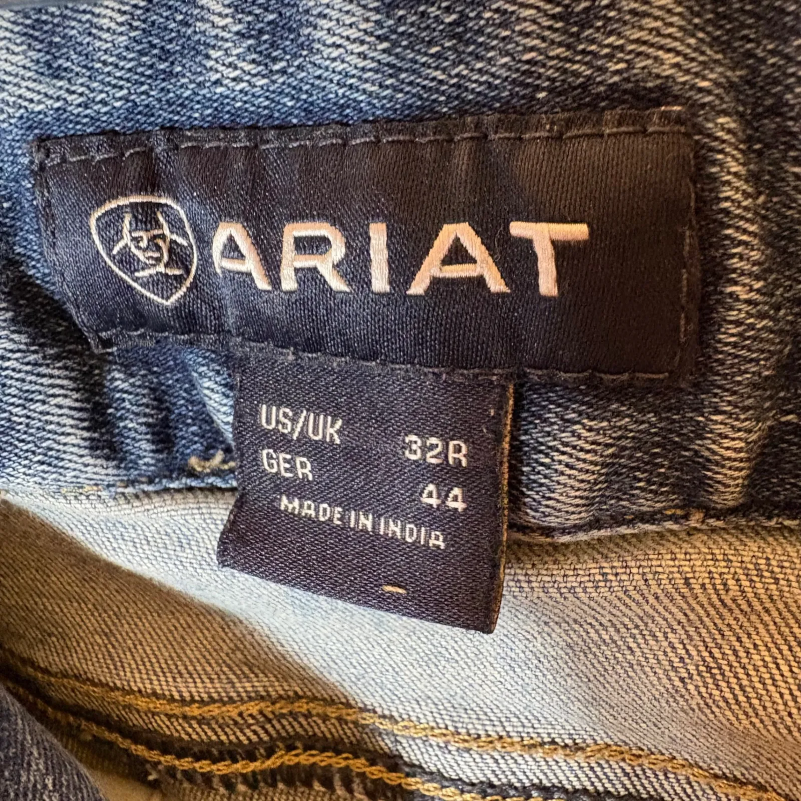 Ariat Blue Denim Breeches Riding Pants Knee Patch Size 32R - Image 6
