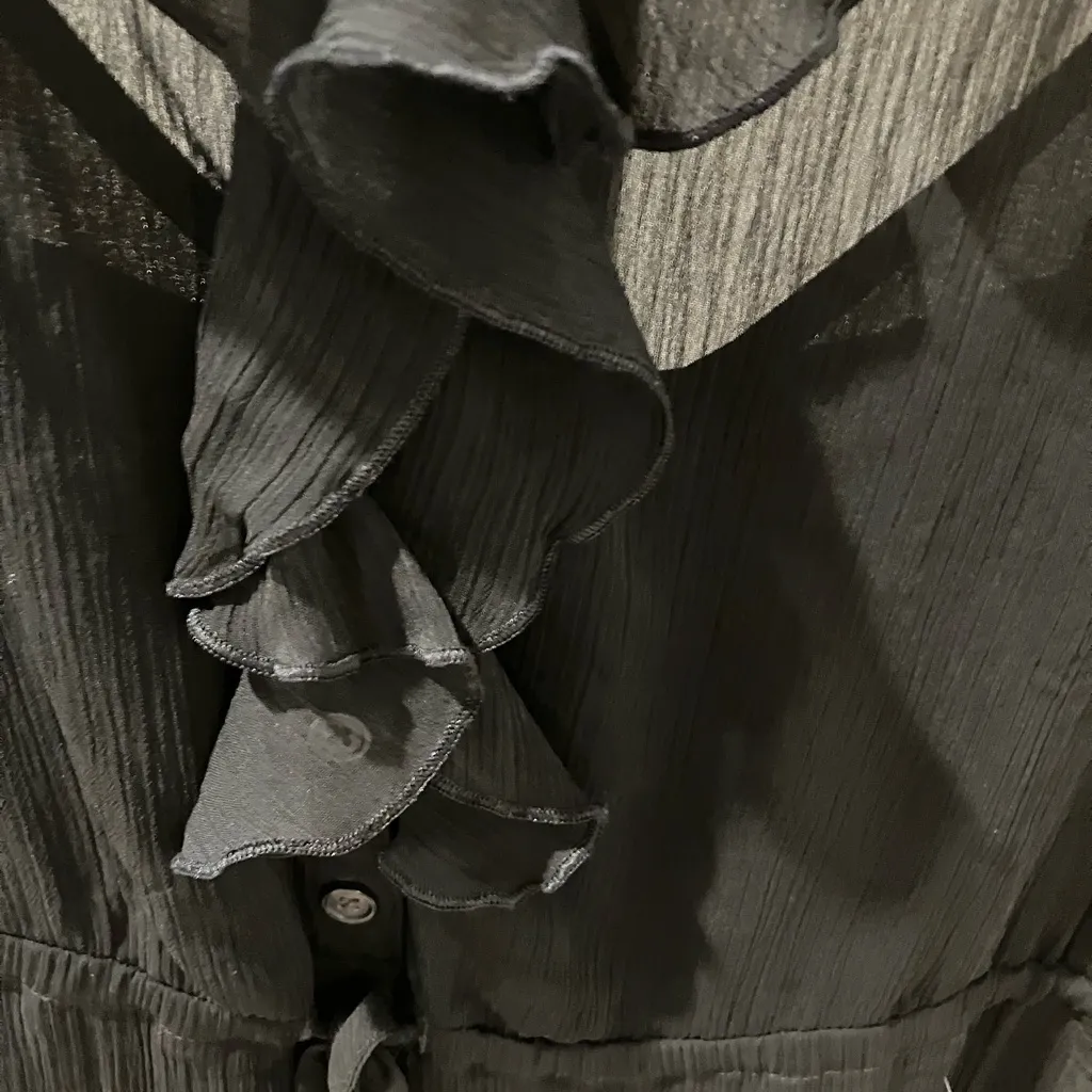 Old Navy Black Sheer Dress ruffles tiered hem - Image 3