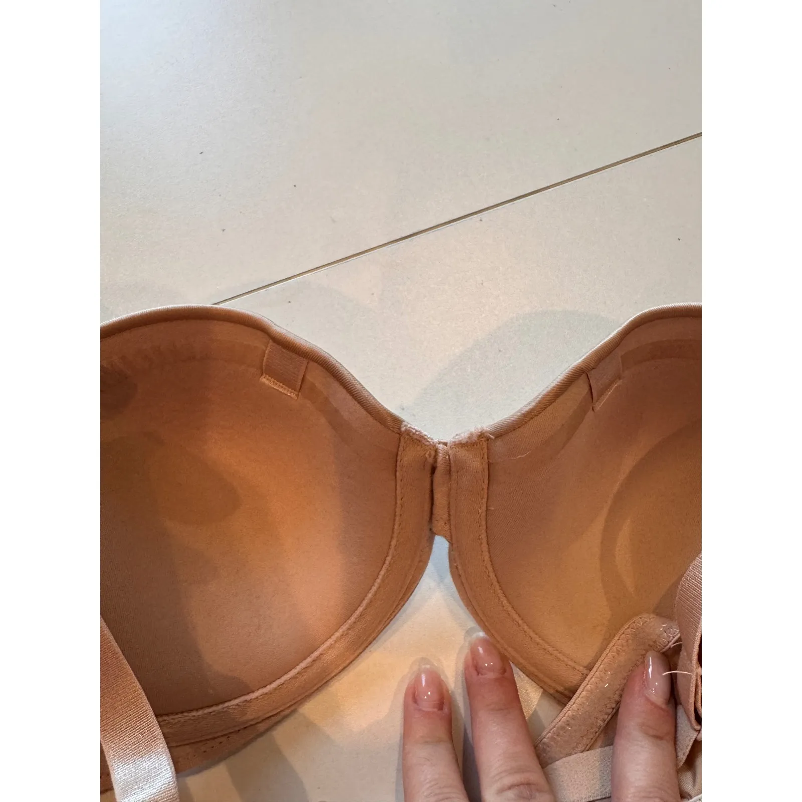 Maidenform Strapless Underwire Bra Convertible Beige‎ 34B Nude Smooth Everyday - Image 5