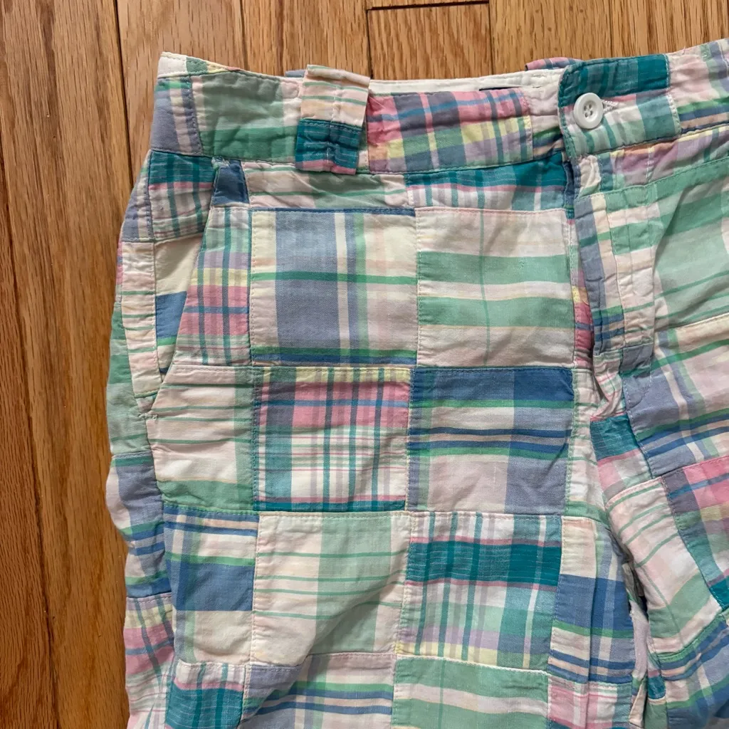 Plaid Women's Capris in Green and Pink Size 4 - Image 5
