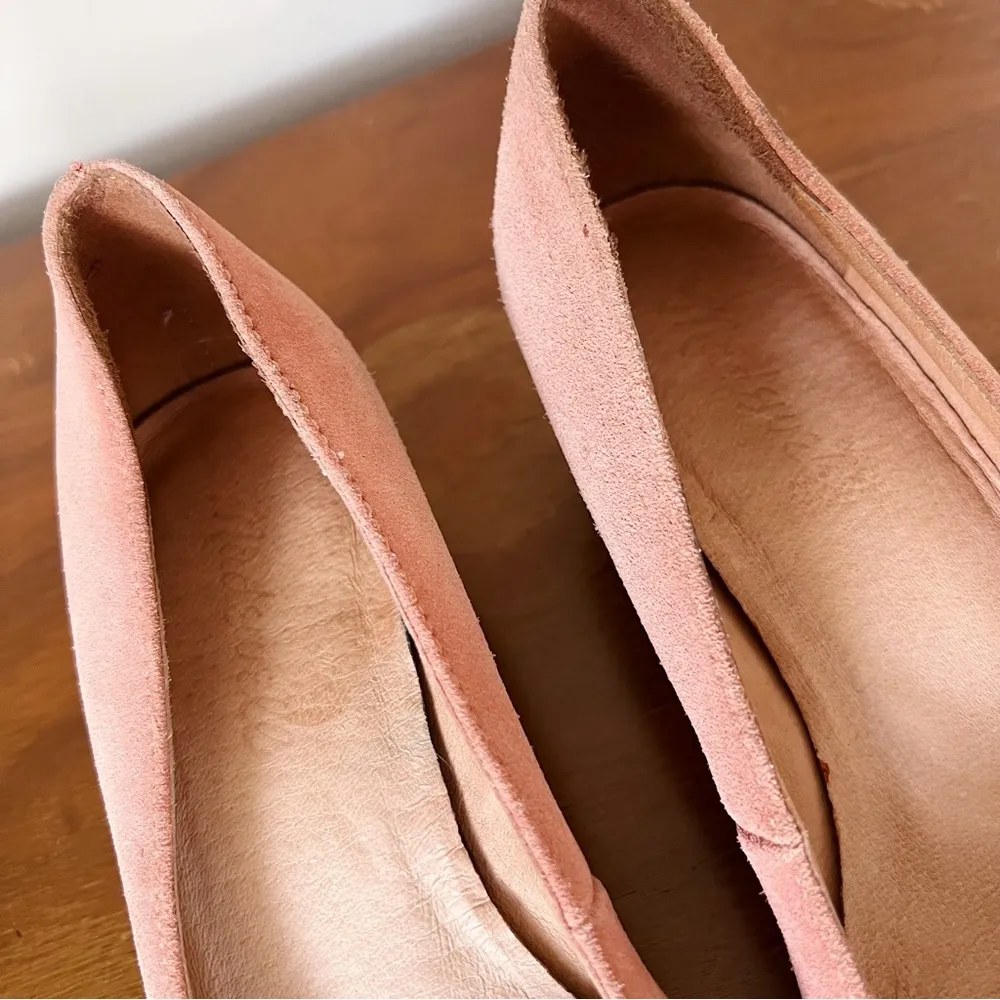 Madewell • Ella Low-Heel Pumps block heel round toe Dusty Clay pink suede - Image 6