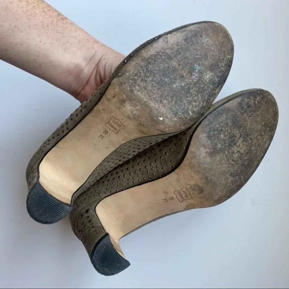 Van Eli • Suede Studded Heels Brown Size 8 - Image 6