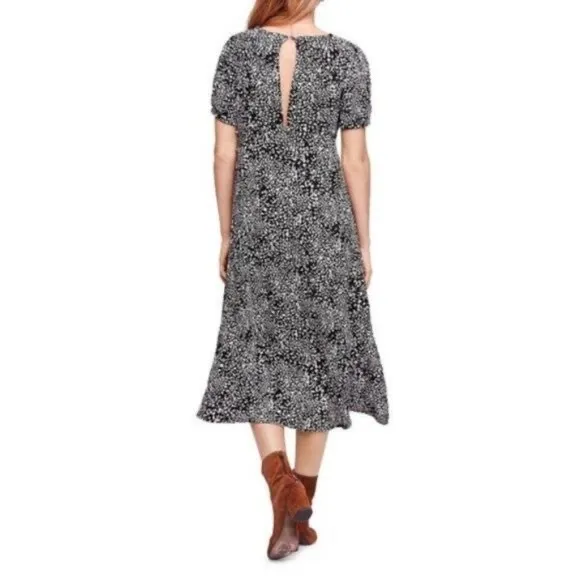 Free People Looking‎ For Love Black White Midi Dress Size 4 Boho Festival - Image 9
