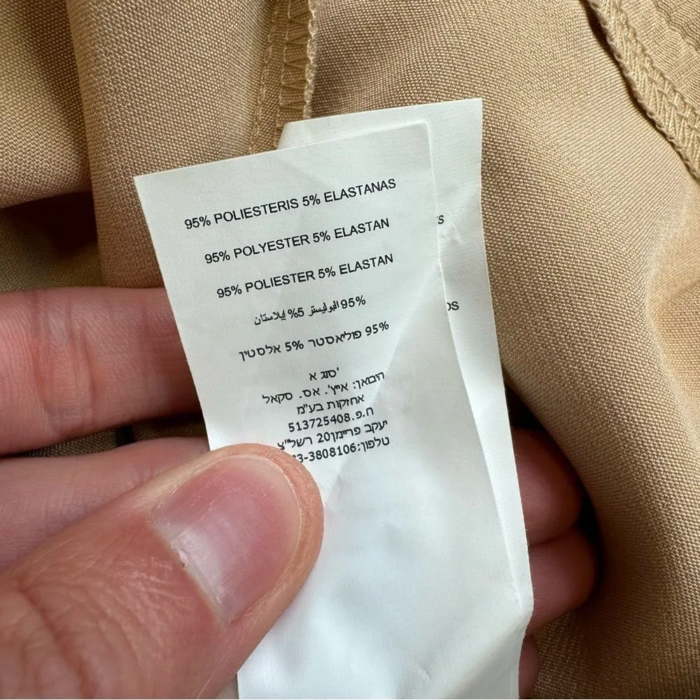 Missguided Women's Tailored Basic Shorts 6 Beige Tan Light Brown High Rise Pleat - Image 7