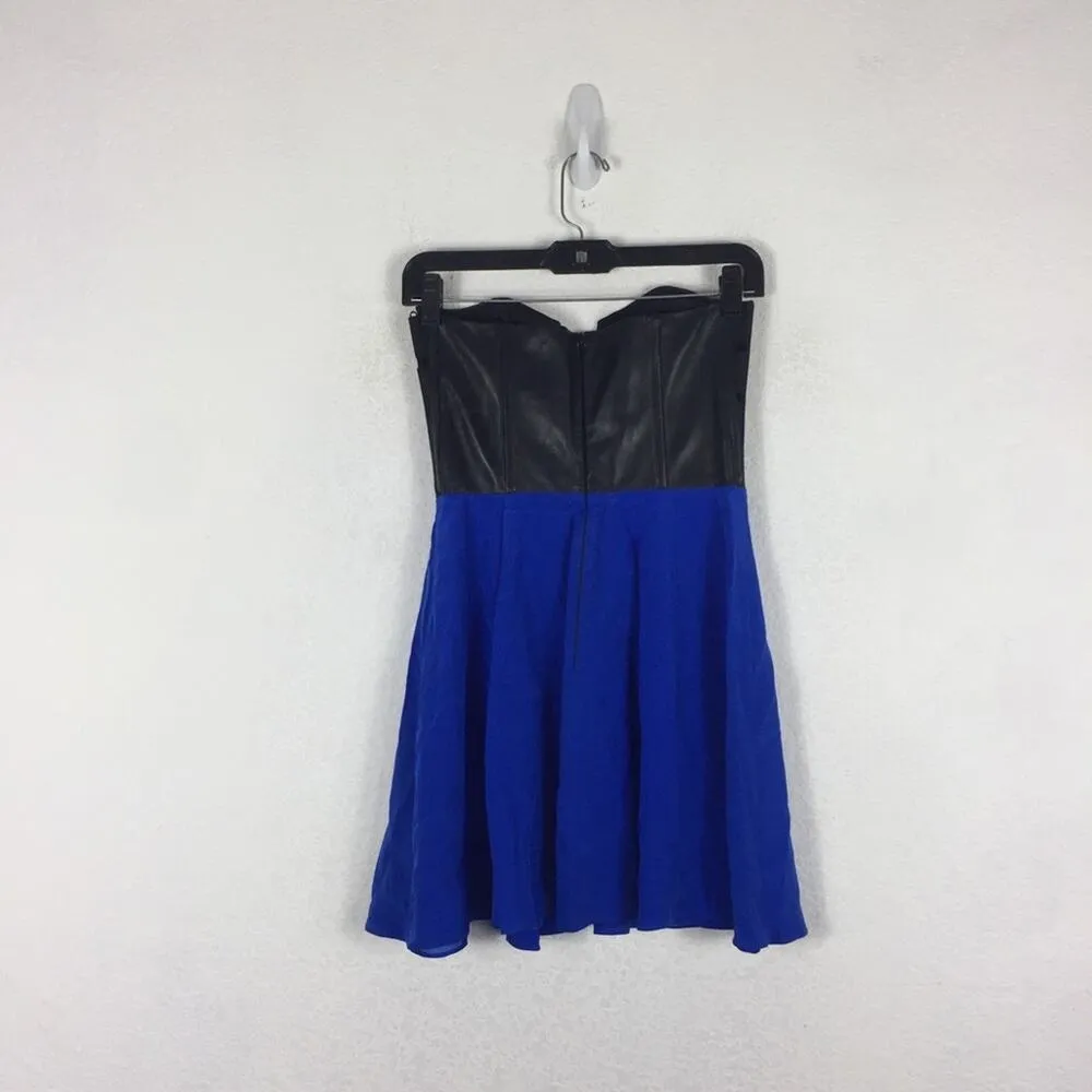 NWT Mason by Michelle Mason Leather Silk Mini Dress Size 0 Aline Bustier - Image 15