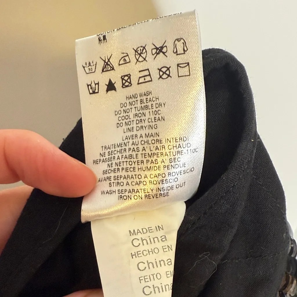 See by Chloe Black Sequin high rise Shorts - Size 4 - Image 7