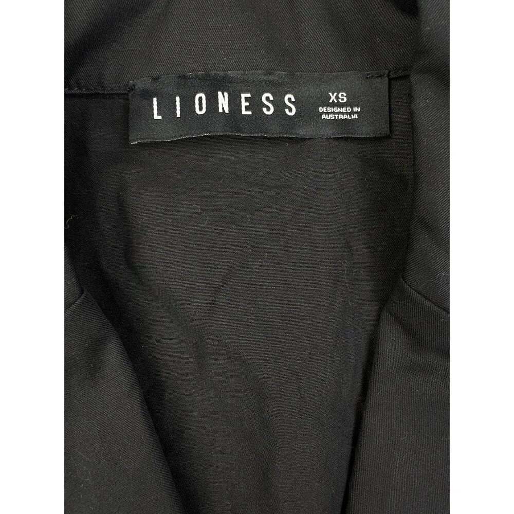 Lioness - Upper East V Neck Tie Waist Shirt in Black - Image 3