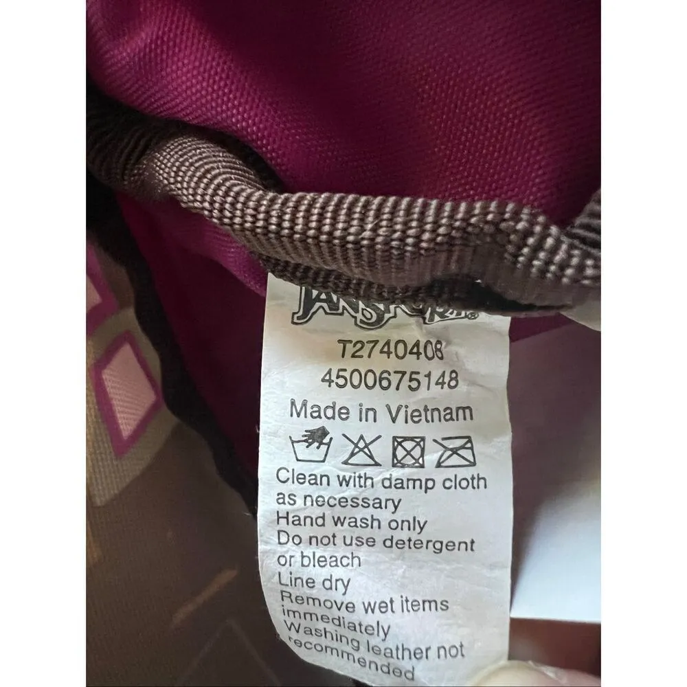 Jansport Pink Brown Geometric Print Fanny Pack Belt Bag - Image 6