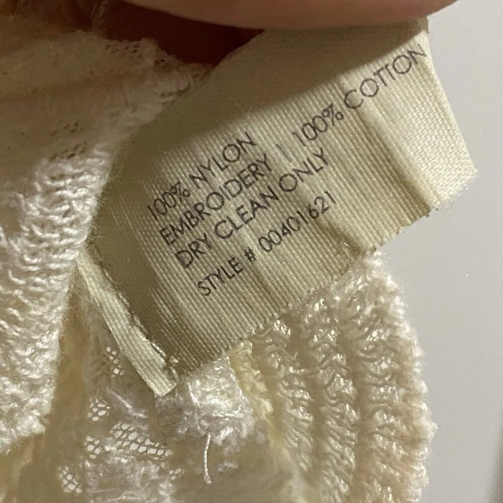 Club Monaco Lace Top Blouse Women's XS TP Back Zip Business Casual Ivory Spring - Image 7