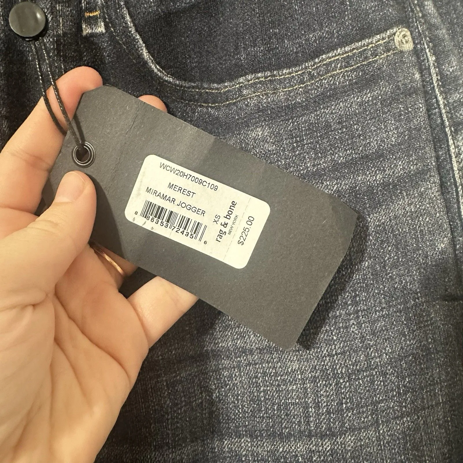 Rag & Bone Merest Miramar Ankle Jogger XS Sweatpant Jeans Dark Wash Viral Comfy - Image 6