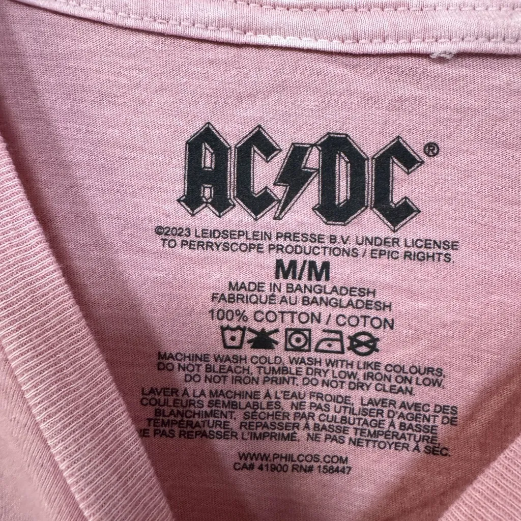 AC/DC Who Made Who Album Art Bedazzled Hard Rock Band Tee M - Image 4