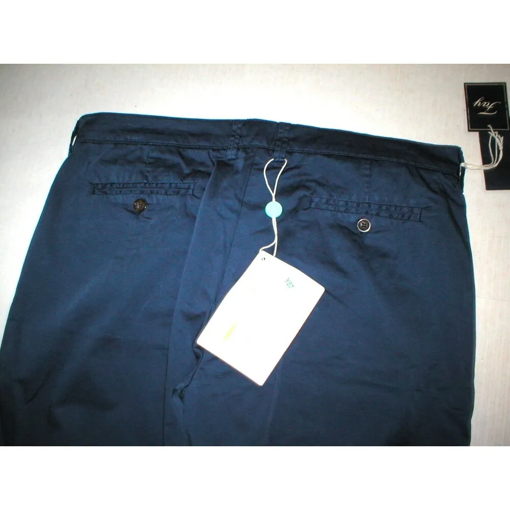 New NWT Womens 34 Dark Blue Fay Designer Pants Italy Satin Cotton Work Office - Image 4