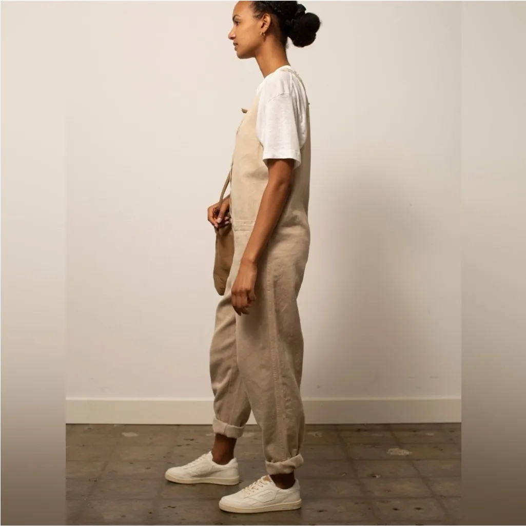 NWT JungMaven hemp canvas Button Front Jumpsuit XS Tan - Image 5