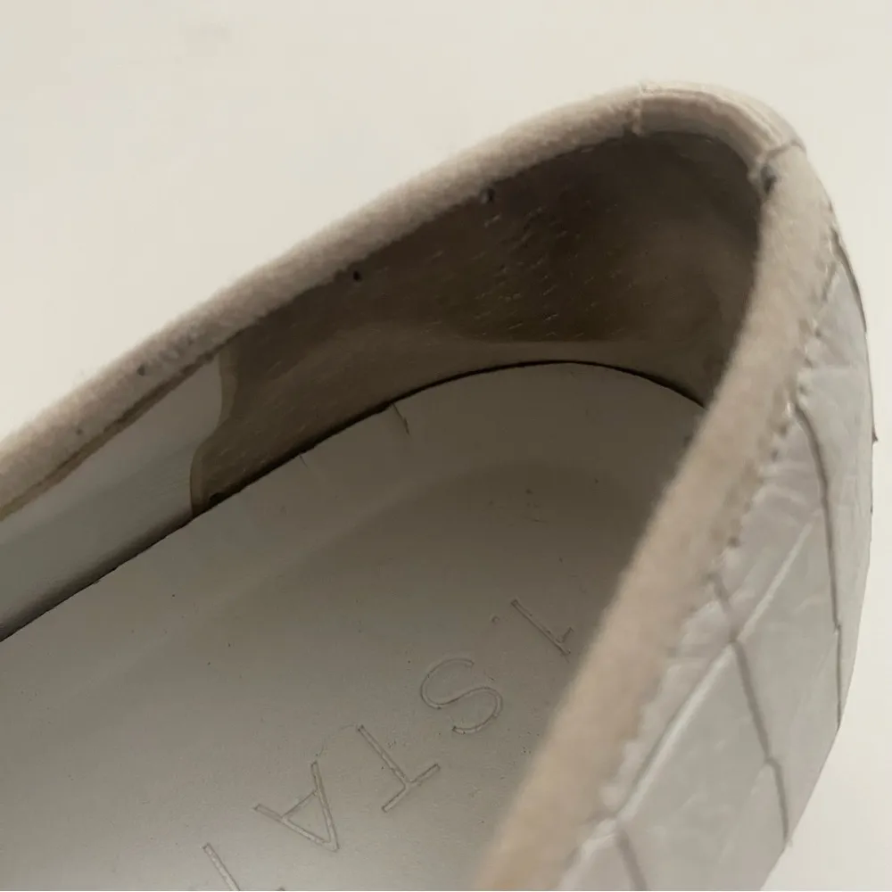 1.State Waylan White Croc Leather Slip On Platform Sneaker Shoes 8.5 - Image 6