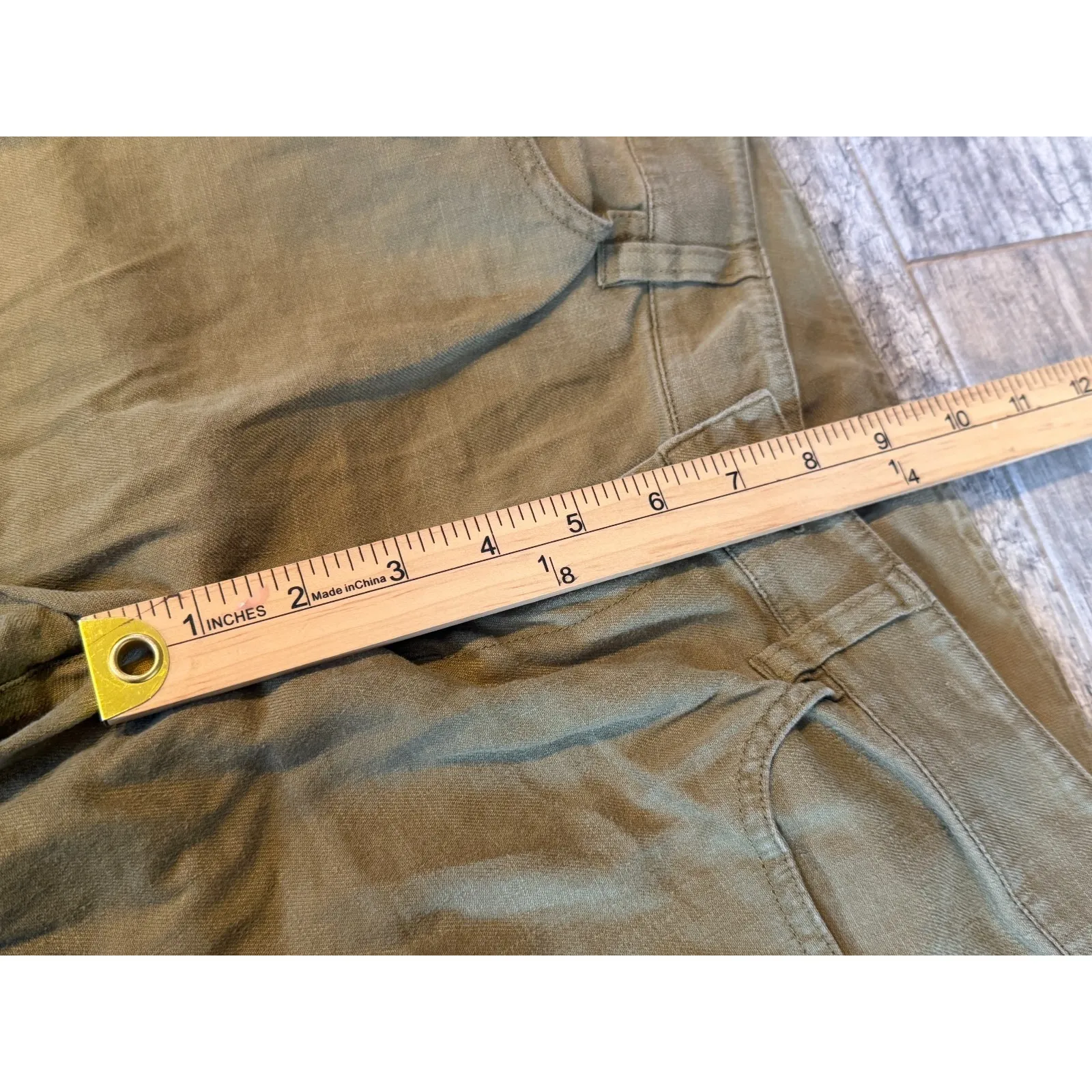 Cabi Charlie Linen Blend Wide Leg Trouser Pants size 2 #5314R Boho Green Flare - Image 11