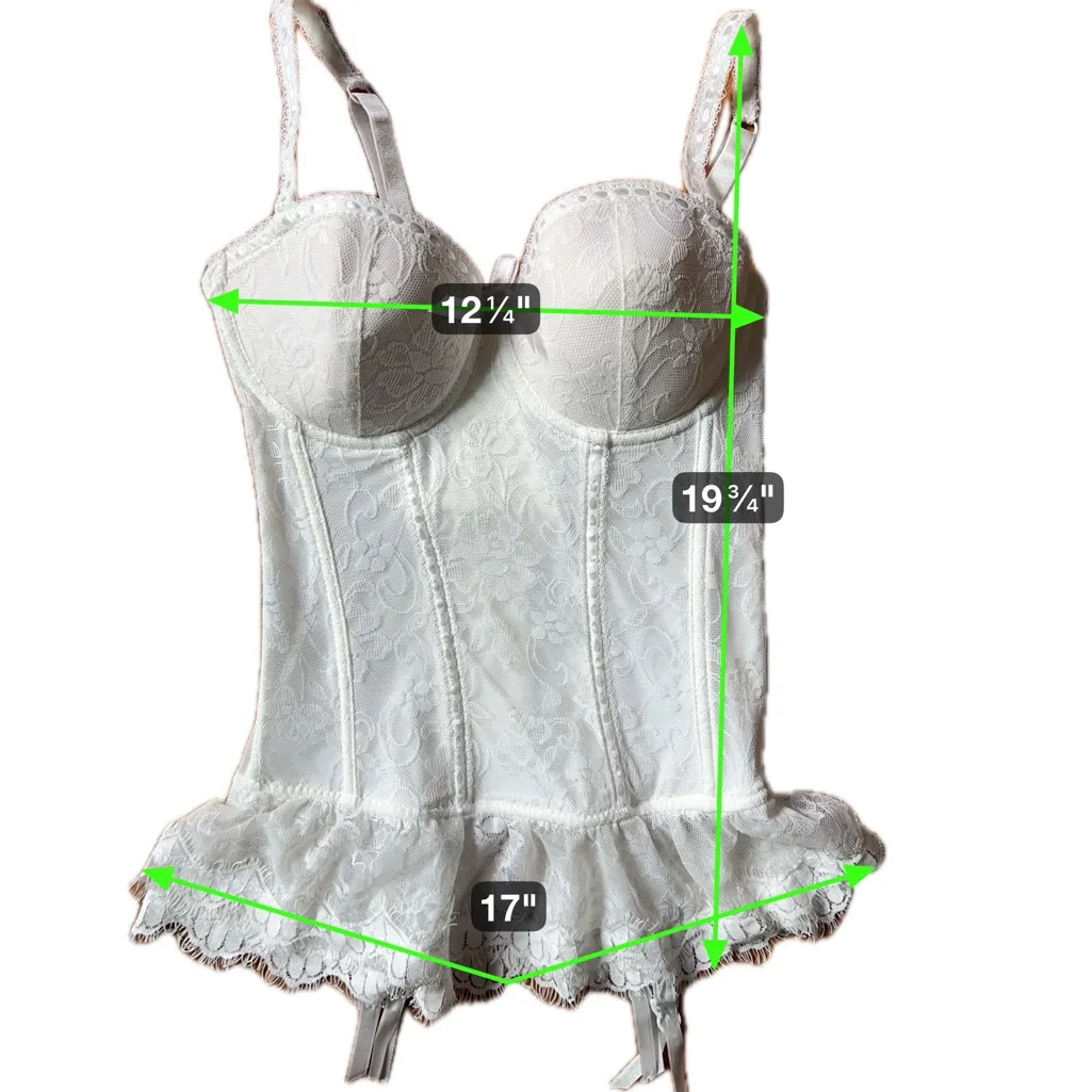 Seven ’til Midnight Lace Bustier & Thong Set White Size Medium - Image 16