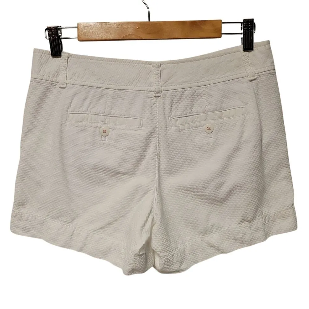 Lilly Pulitzer White Textured Short Women Euro Summer Vacation Clean Girl Size 2 - Image 2