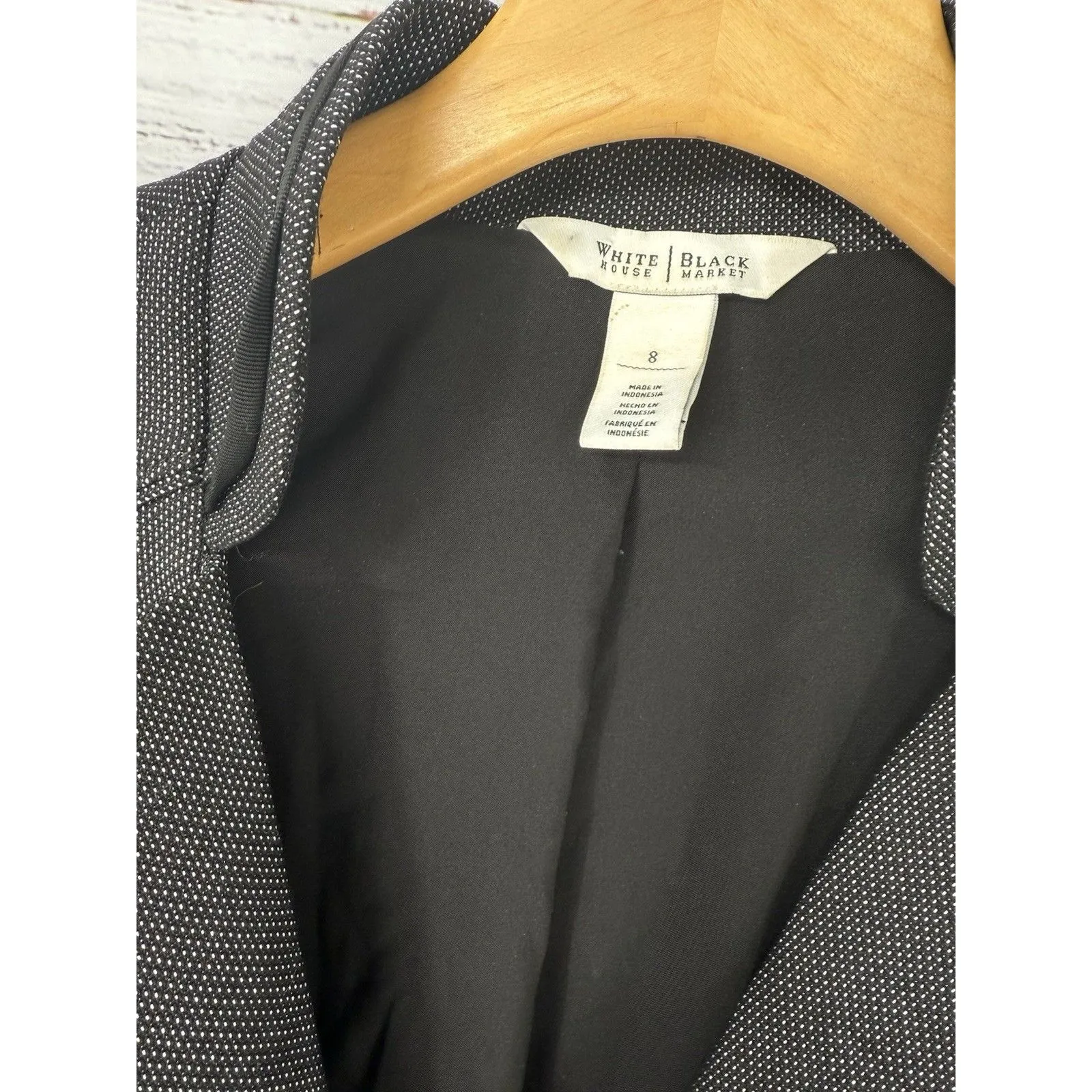 White House Black Market Womens Blazer 8 Dot 2 Button‎ 3/4 Sleeve Career Work - Image 2