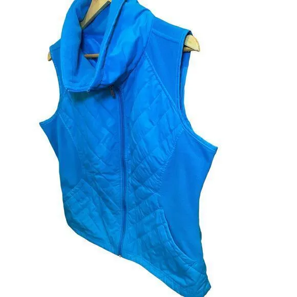 Columbia Bright Sky Blue‎ Women's Quilted Puffer Vest w/ Full Zipper & Collar XL - Image 2
