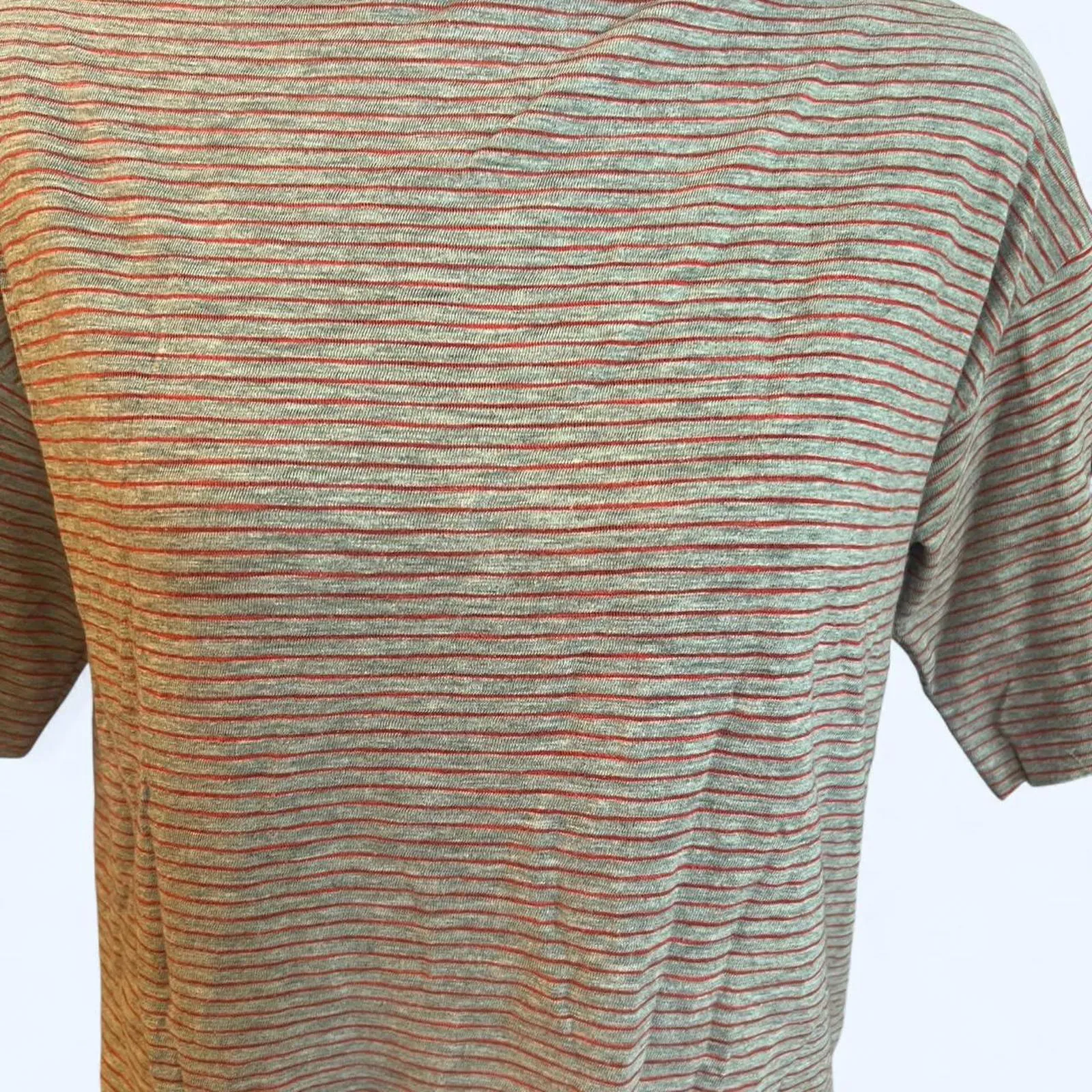 Grey & red Vintage 2000s Gap striped short sleeve top Size Small - Image 2