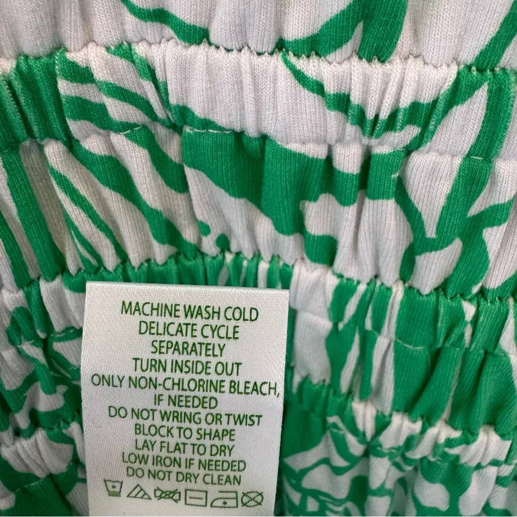 Lilly Pulitzer green and white floral print “Calla” long sleeve v-neck dress - Image 7