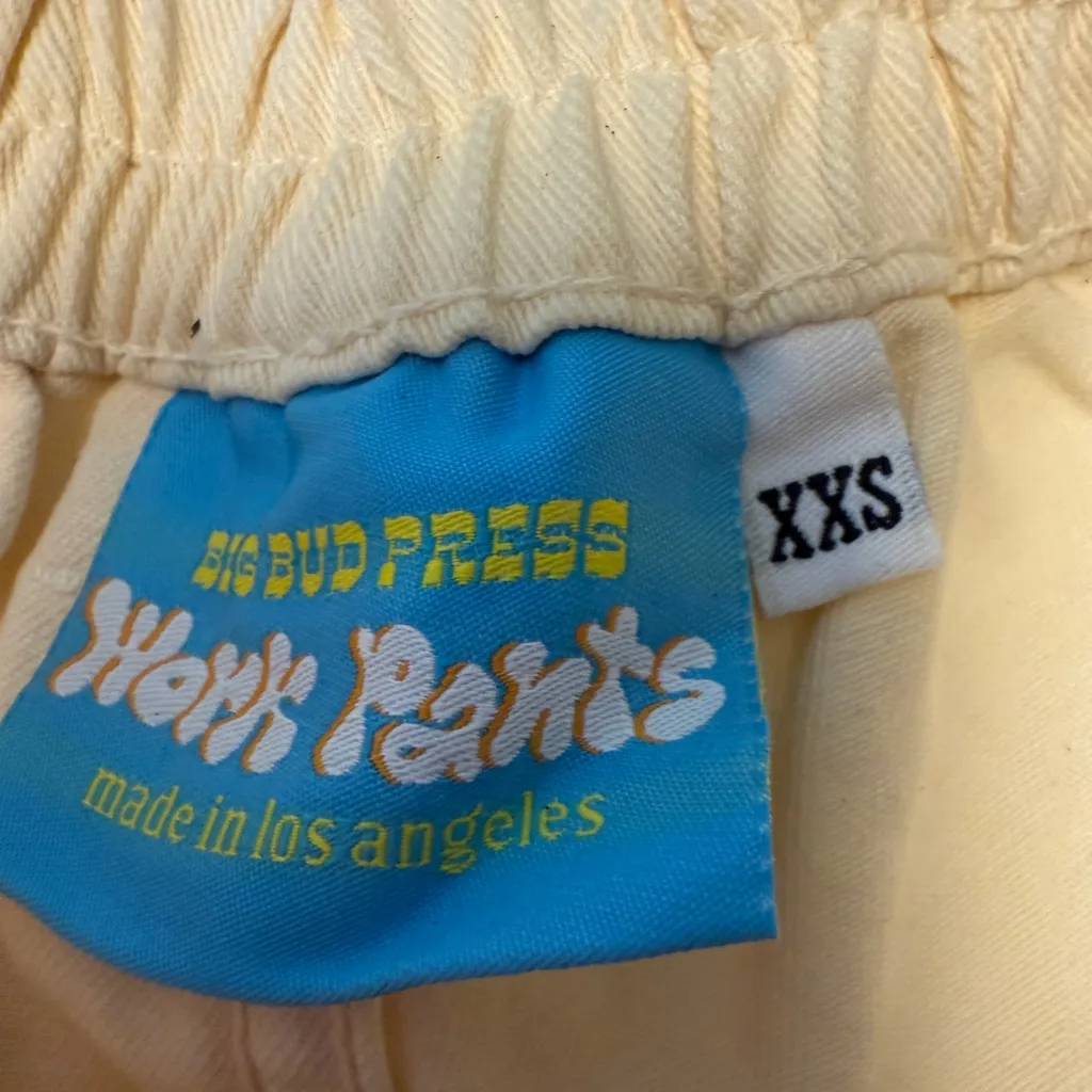 Big Bud Press Work Pants Sz XXS Lace Airbrush Floral RARE GRAIL Yellow Pink - Image 4