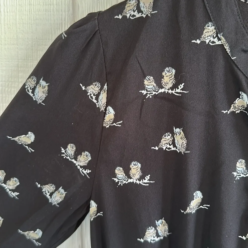 Anthropologie Yumi Bird Owl Long Sleeve Dress - Image 3