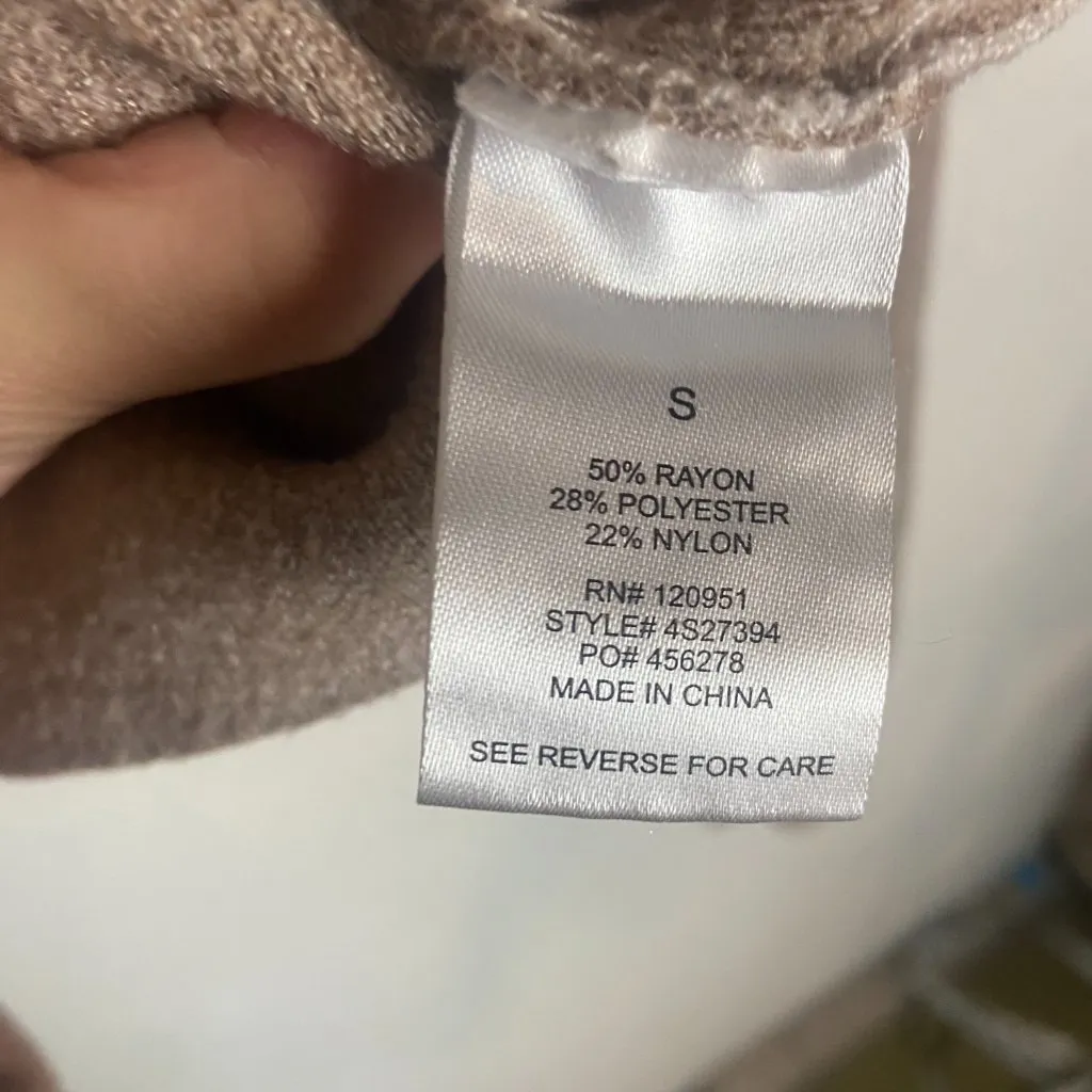 Hippie Rose Size Small Cropped Mushroom Sweater Brown Fairy Casual Neutral Boxy - Image 3