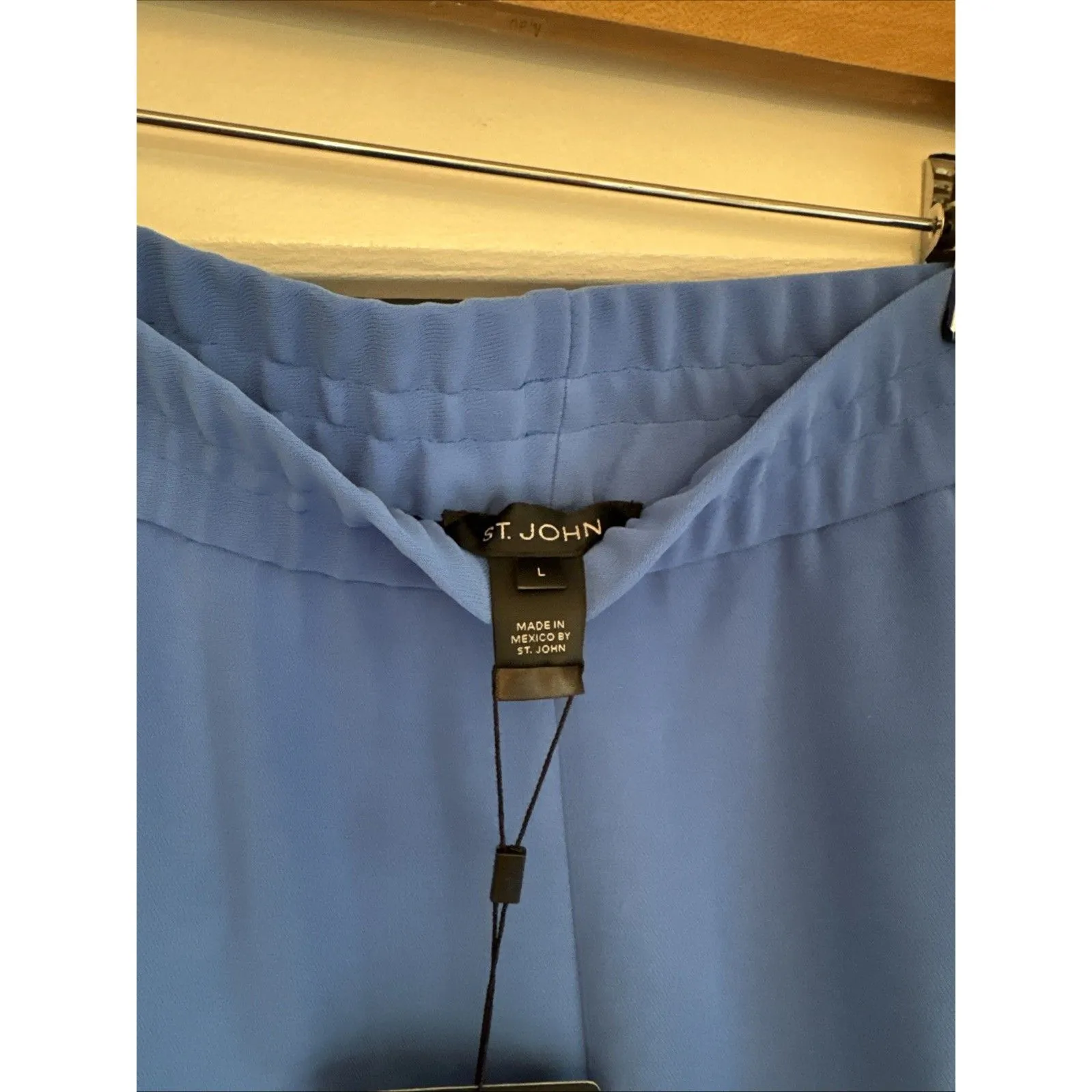 St. John 2pc Long Sleeve Top & Trouser Pants Set Size Large Caspian Blue Casual - Image 6