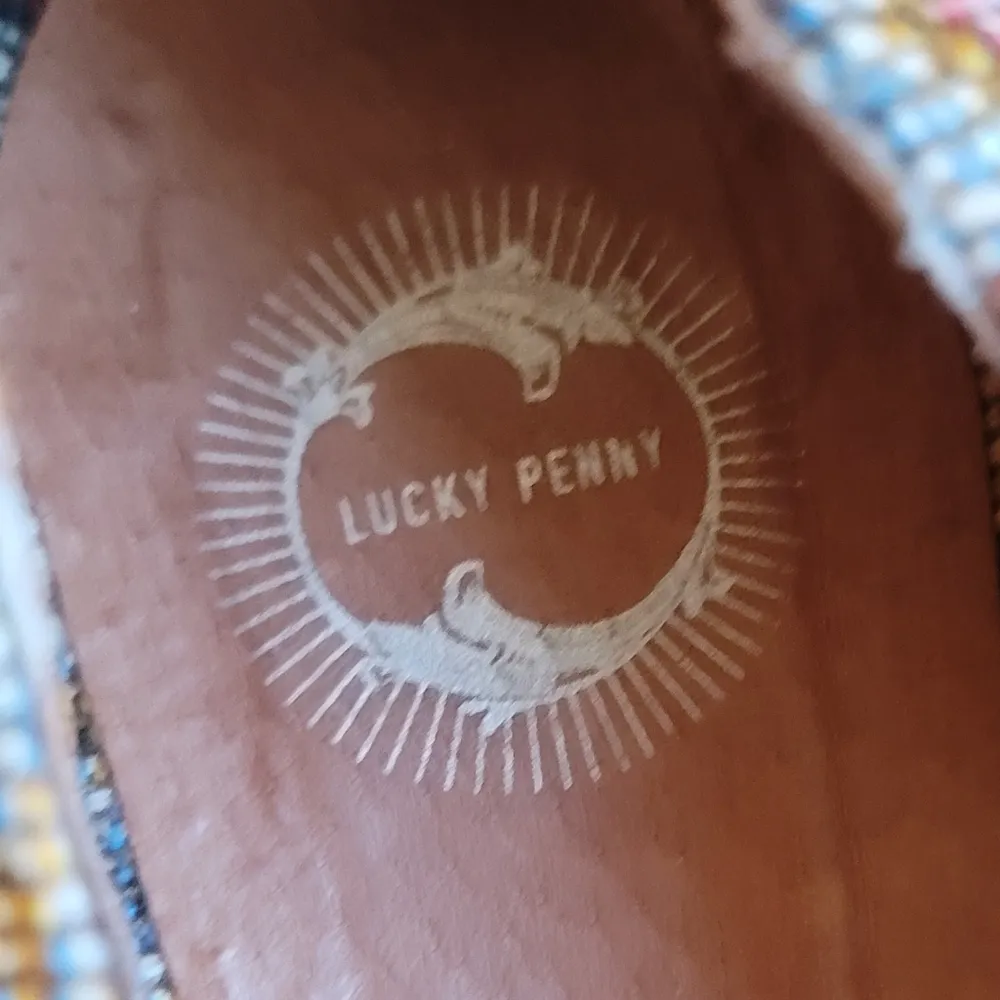 🔥SALE🔥Lucky Penny Multicolor BOHO Style Geometric Print Wedges 7 Red - Image 2