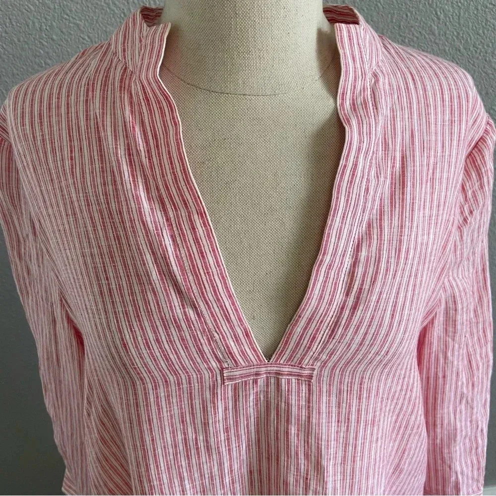 Nordstrom Signature‎ Striped Linen Dress Size XS EUC - Image 2