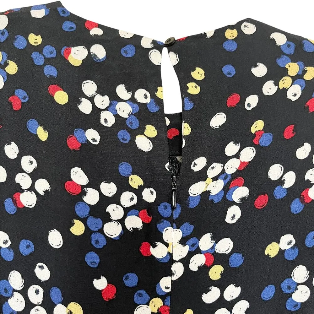 Zara Black Multicolor Confetti Dot Print Long Sleeve Maxi Dress Size Medium - Image 9